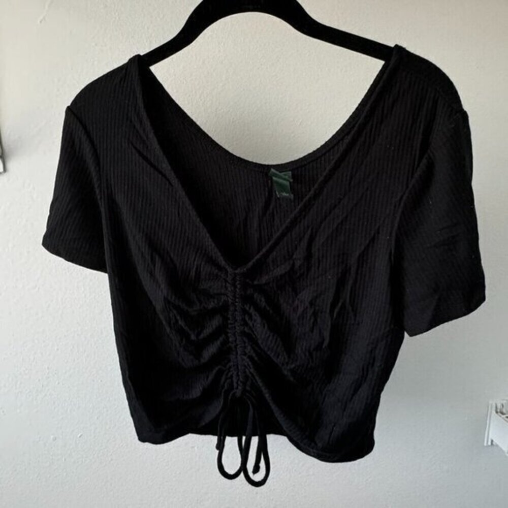 Wild Fable Drawstring Front Crop Top